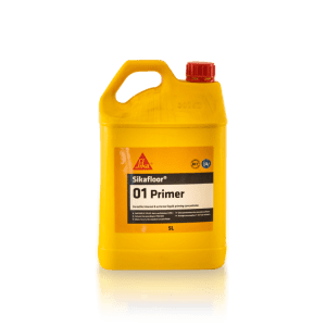 Sikafloor 01 Primer 5L for enhanced bonding in concrete and epoxy flooring systems.