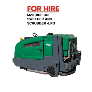 Tennant M20 Ride on Floor Scrubber and Sweeper for hire in Sydney with delivery available.